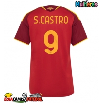 Camisa de Futebol AS Roma Santiago Castro #9 Equipamento Principal Mulheres 2026-27 Manga Curta